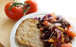 Black Beans with Salsa on Toast Breakfast